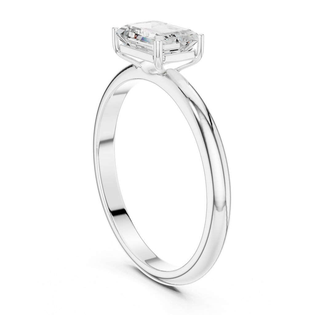 Emerald Cut Solitaire Diamond Engagement Ring