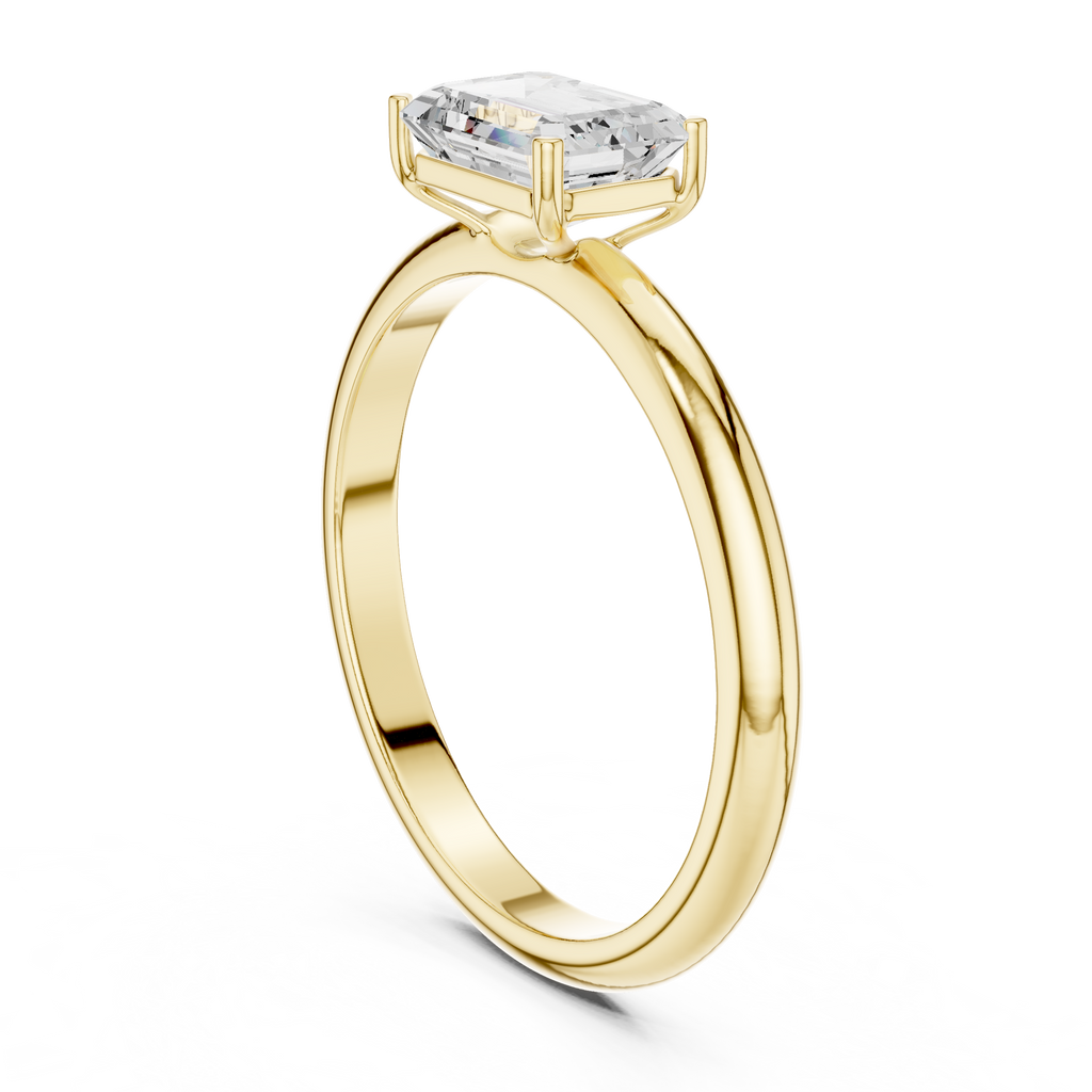 Emerald Cut Solitaire Diamond Engagement Ring