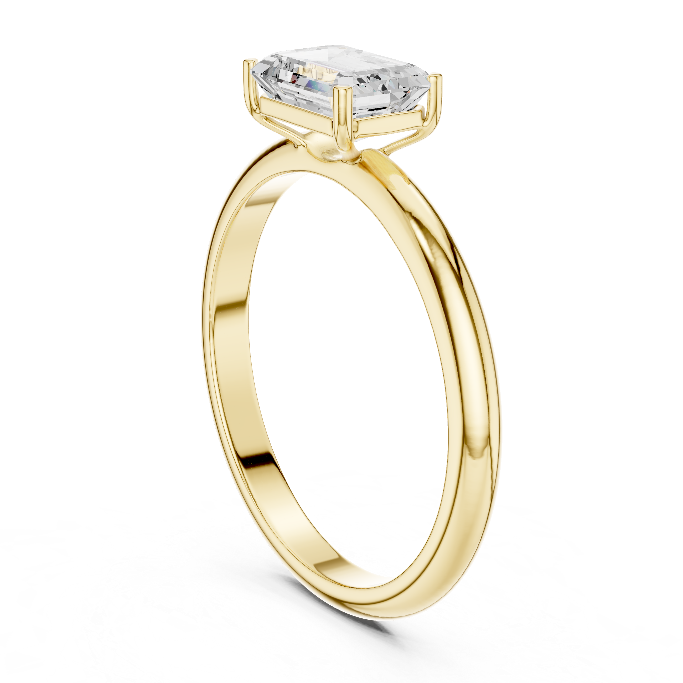 Emerald Cut Solitaire Diamond Engagement Ring