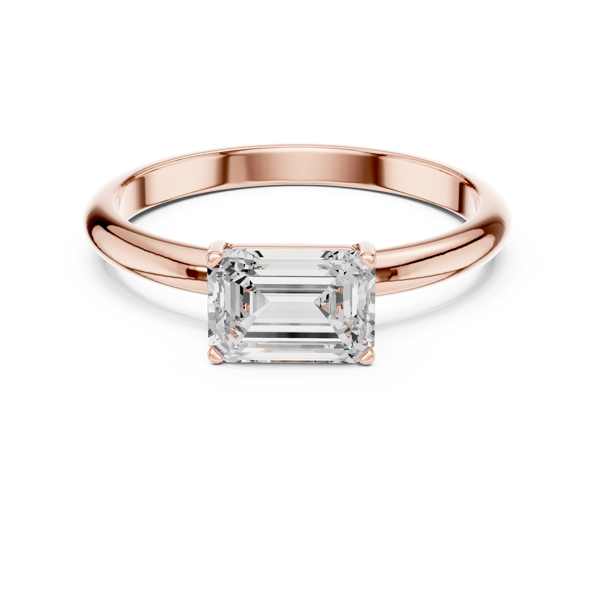 Emerald Cut Solitaire Diamond Engagement Ring – view 5 of 12, lab grown diamond ring | Jewelix Atelier