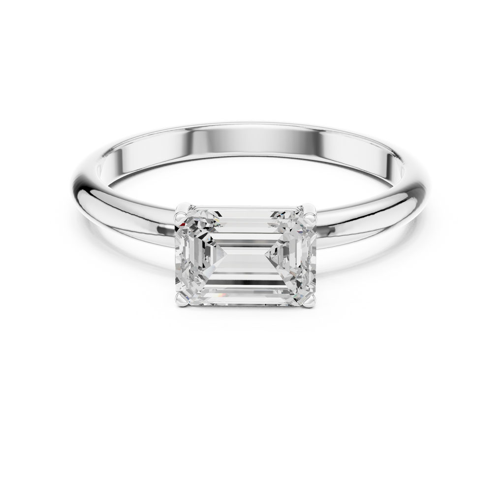 Emerald Cut Solitaire Diamond Engagement Ring