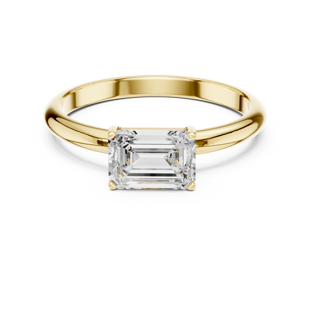 Emerald Cut Solitaire Diamond Engagement Ring
