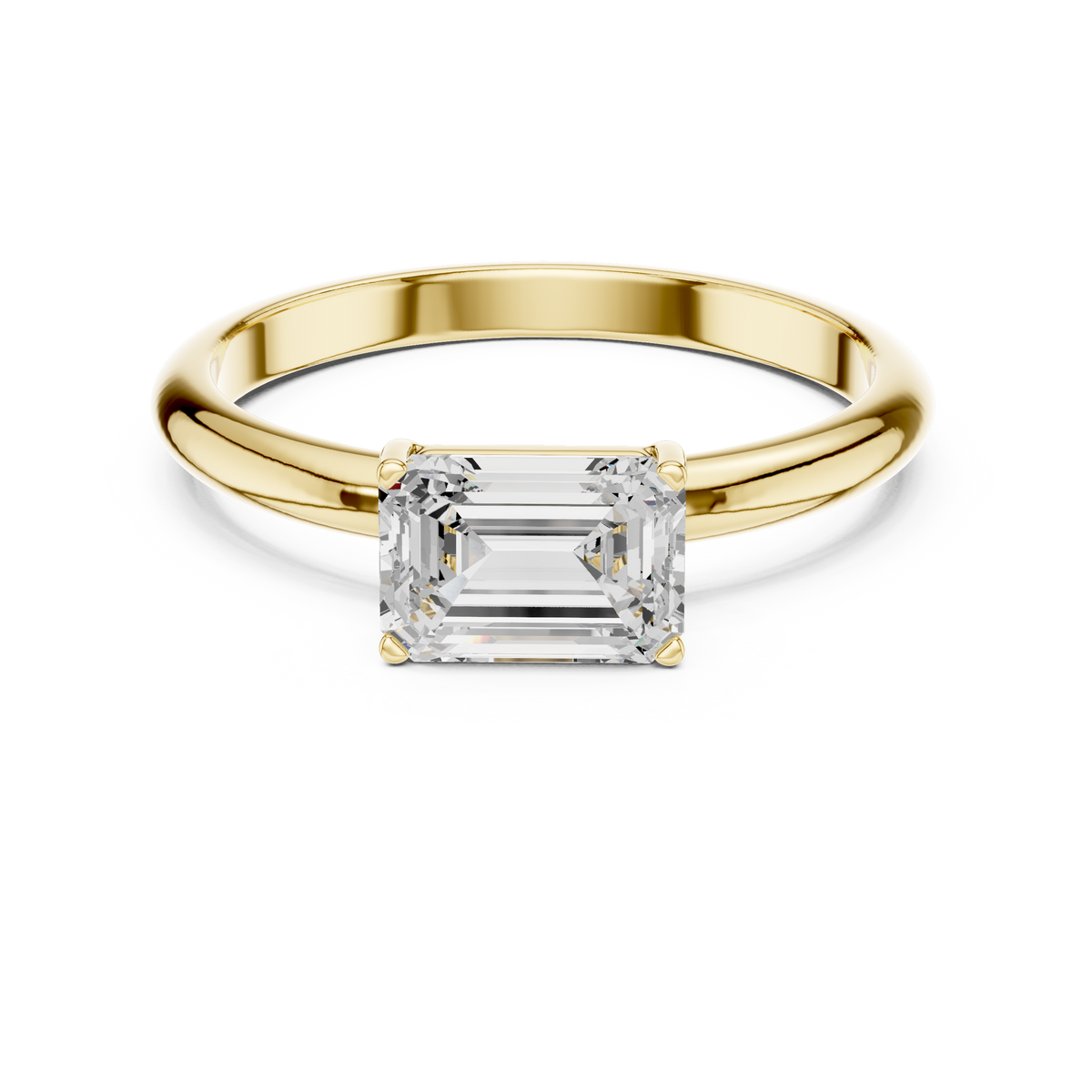 Emerald Cut Solitaire Diamond Engagement Ring – view 9 of 12, lab grown diamond ring | Jewelix Atelier