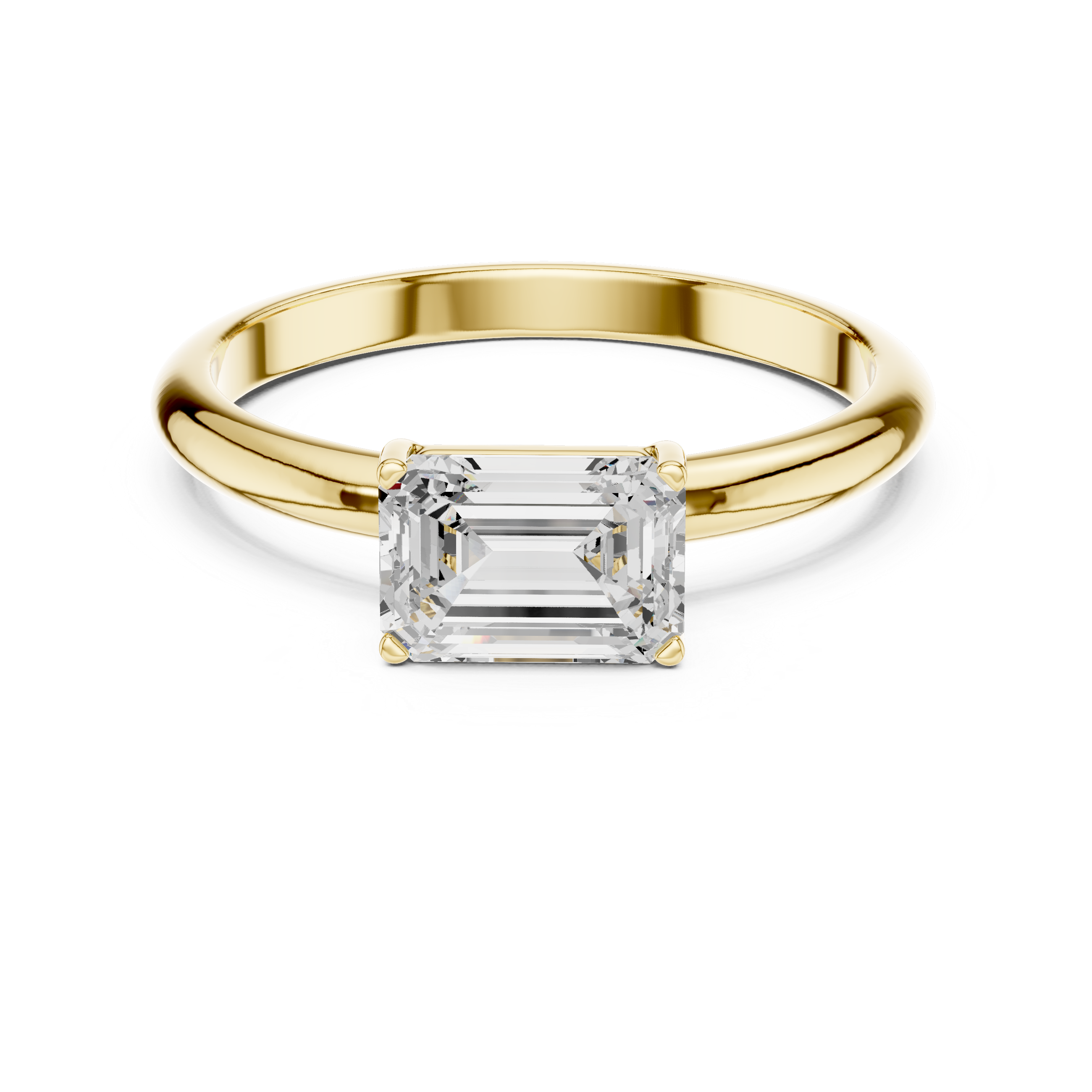 Emerald Cut Solitaire Diamond Engagement Ring