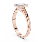Emerald Cut Minimal Solitaire Diamond Ring