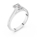 Emerald Cut Minimal Solitaire Diamond Ring