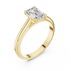 Emerald Cut Minimal Solitaire Diamond Ring