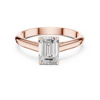 Emerald Cut Minimal Solitaire Diamond Ring