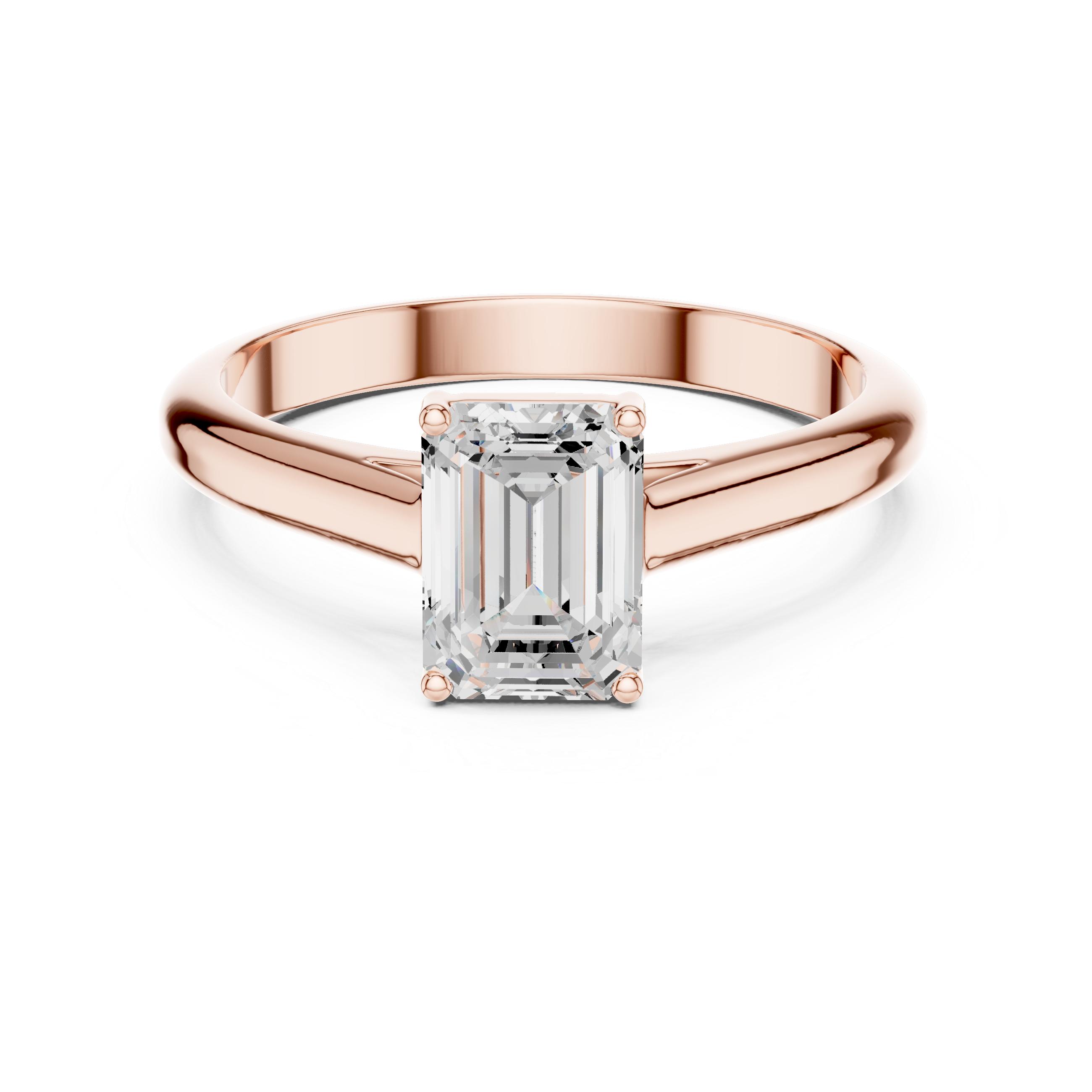 Emerald Cut Minimal Solitaire Diamond Ring