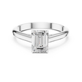 Emerald Cut Minimal Solitaire Diamond Ring