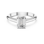 Emerald Cut Minimal Solitaire Diamond Ring