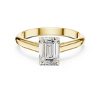Emerald Cut Minimal Solitaire Diamond Ring