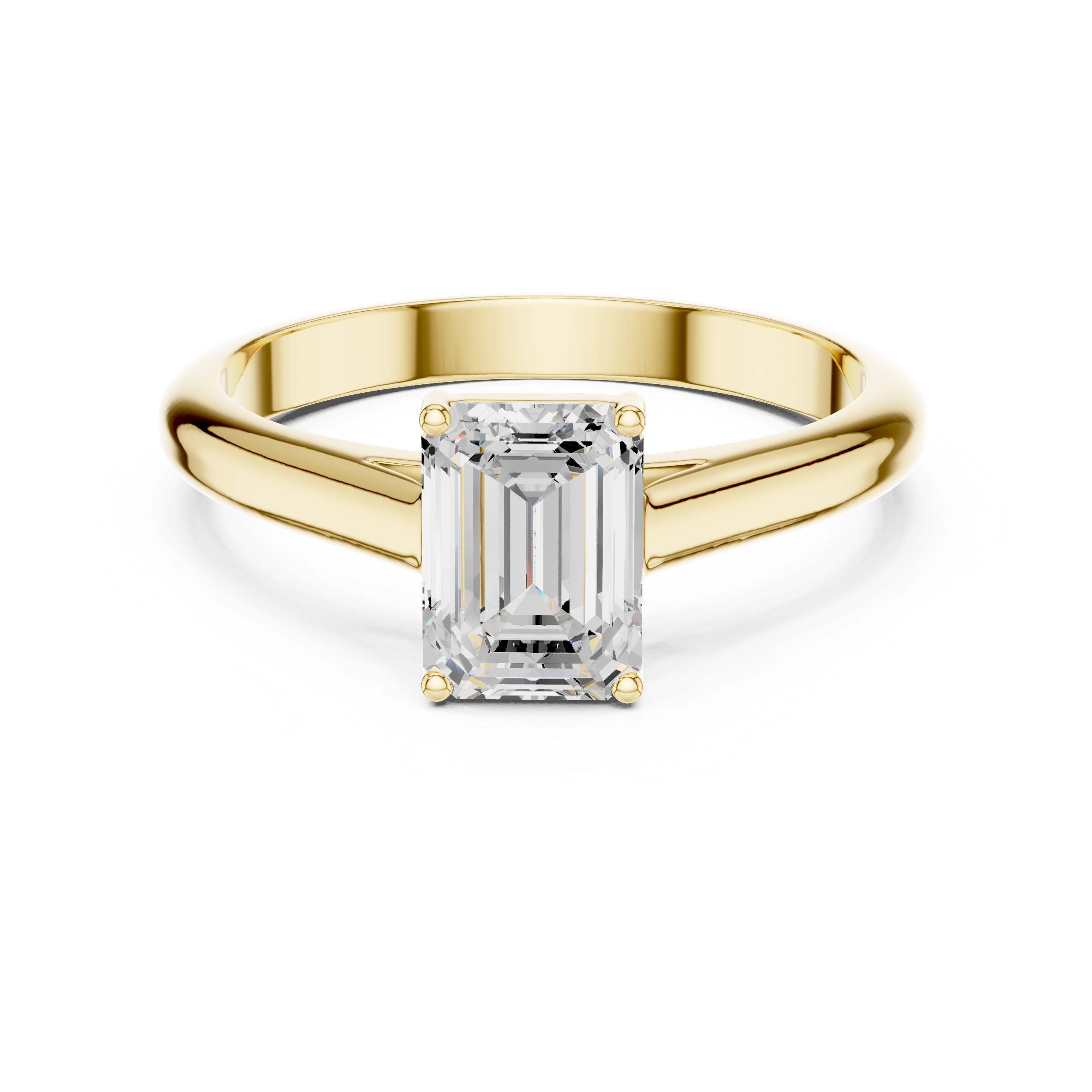 Emerald Cut Minimal Solitaire Diamond Ring