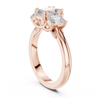 Emerald Cut Three Stone Diamond Engagement Ring