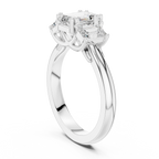 Emerald Cut Three Stone Diamond Engagement Ring