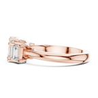 Emerald Cut Three Stone Diamond Engagement Ring