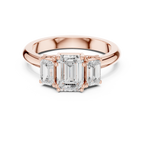 Emerald Cut Three Stone Diamond Engagement Ring