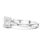 Emerald Cut Three Stone Diamond Engagement Ring