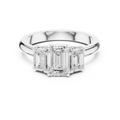 Emerald Cut Three Stone Diamond Engagement Ring
