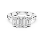 Emerald Cut Three Stone Diamond Engagement Ring