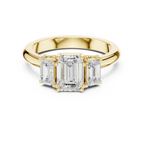 Emerald Cut Three Stone Diamond Engagement Ring