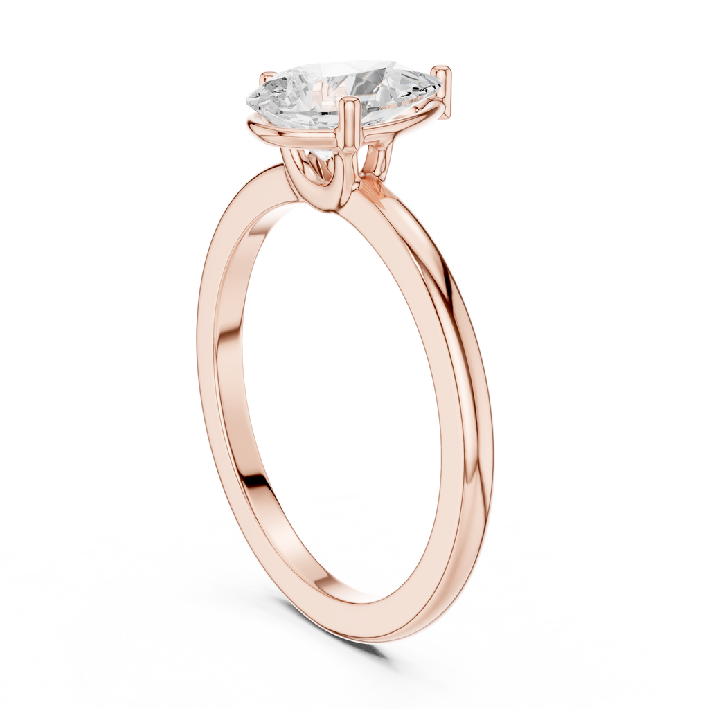 Pear Cut Solitaire Diamond Engagement Ring