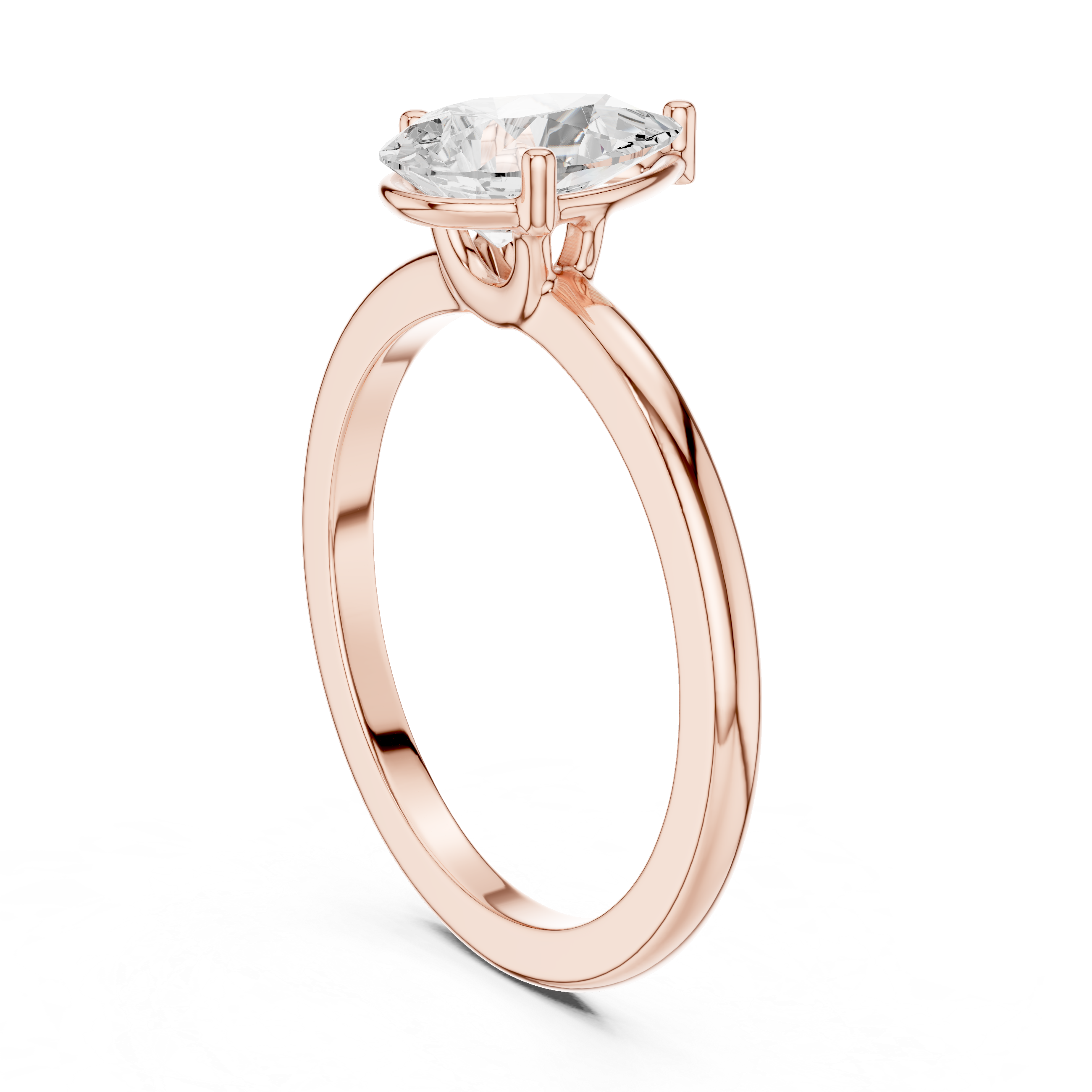 Pear Cut Solitaire Diamond Engagement Ring