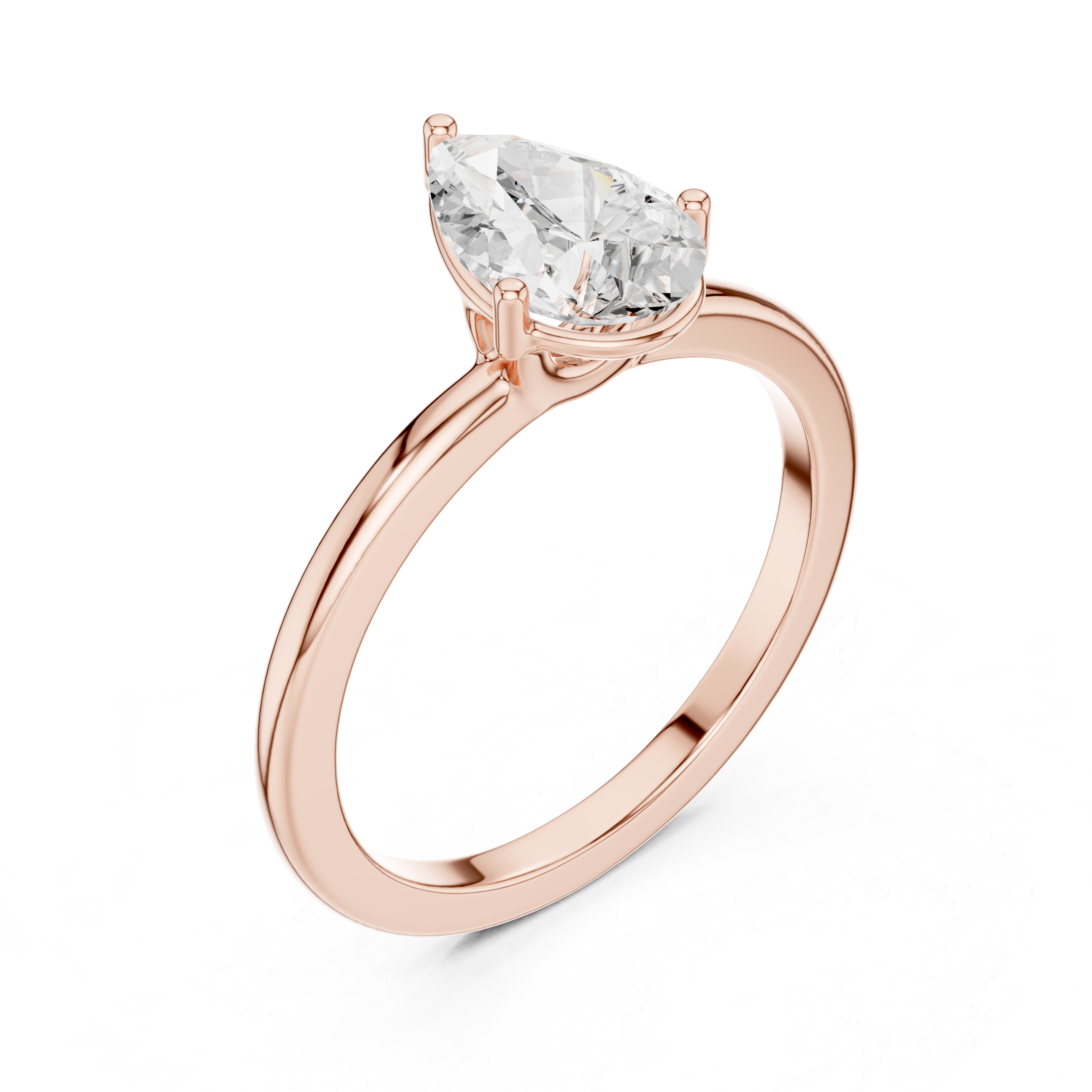 Pear Cut Solitaire Diamond Engagement Ring