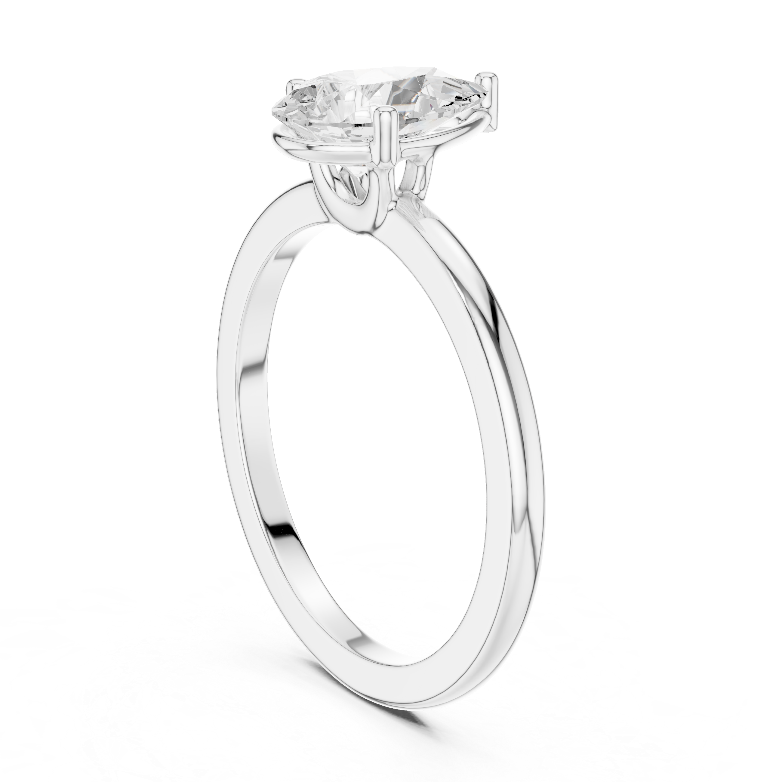Pear Cut Solitaire Diamond Engagement Ring