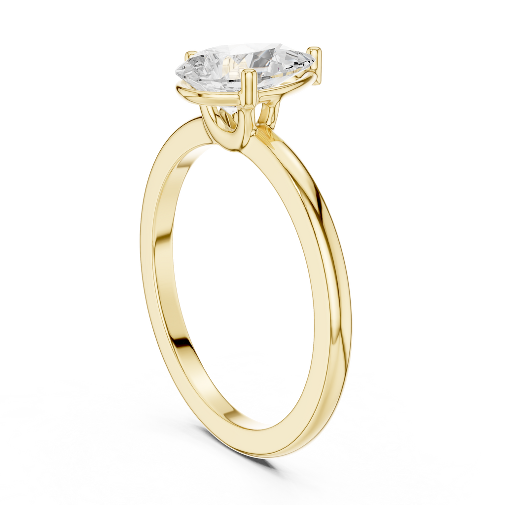 Pear Cut Solitaire Diamond Engagement Ring