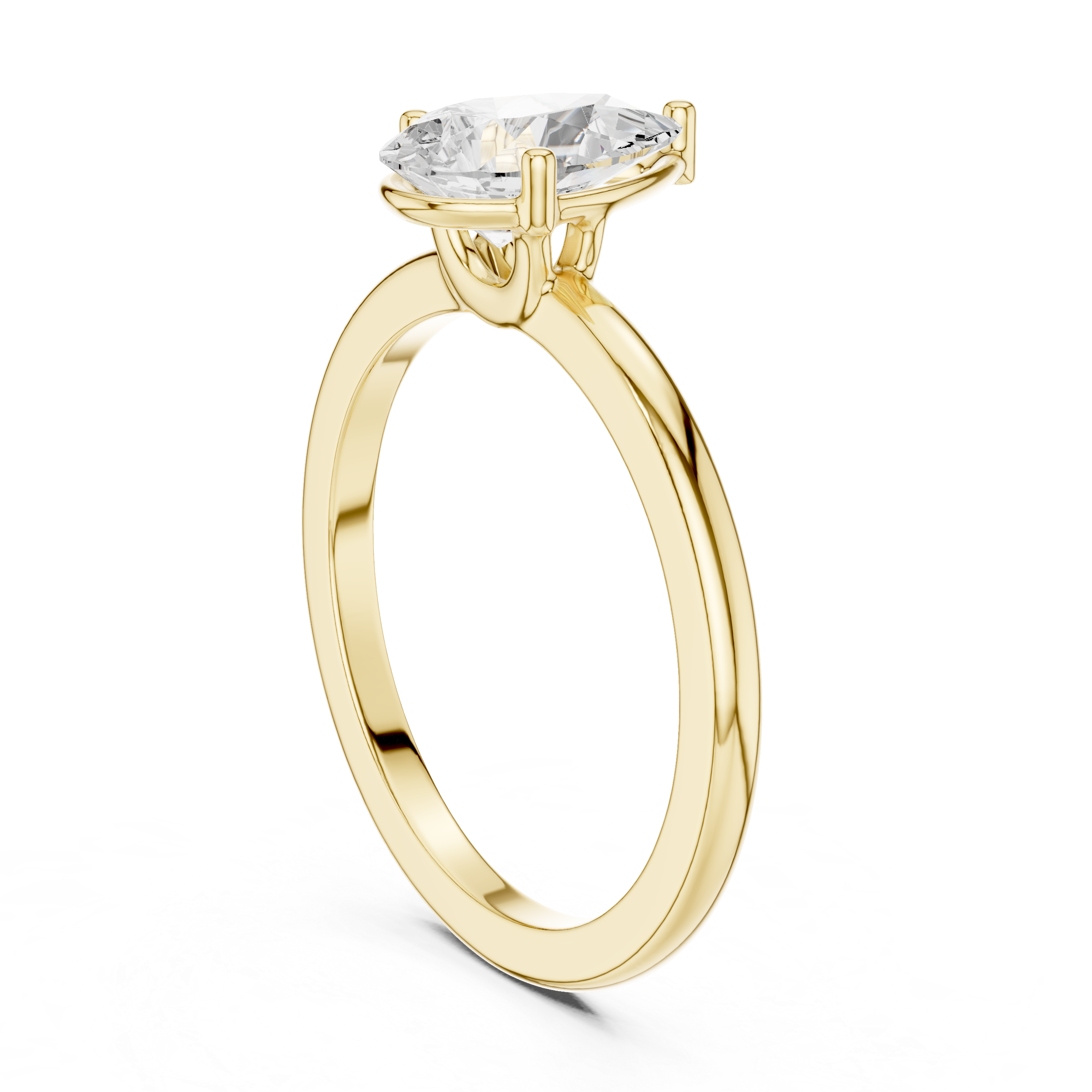 Pear Cut Solitaire Diamond Engagement Ring