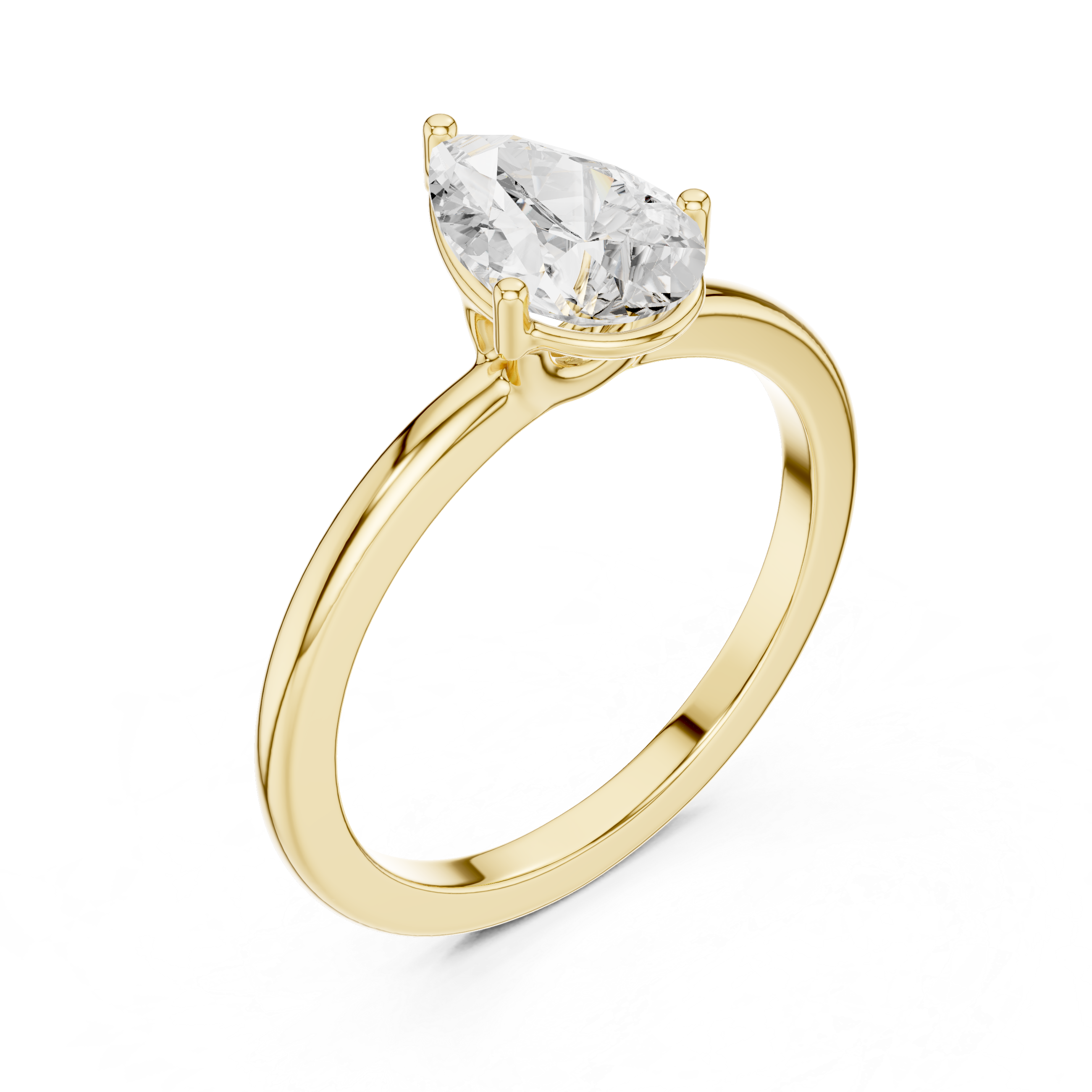 Pear Cut Solitaire Diamond Engagement Ring