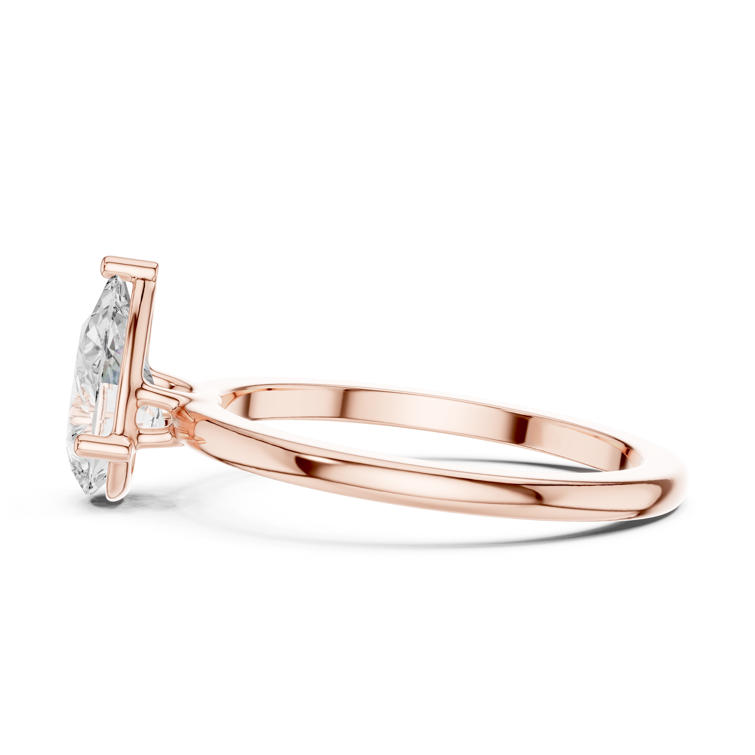 Pear Cut Solitaire Diamond Engagement Ring