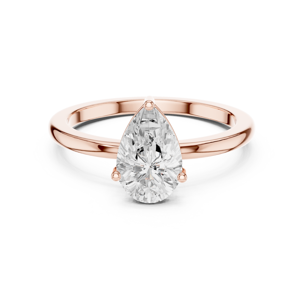 Pear Cut Solitaire Diamond Engagement Ring