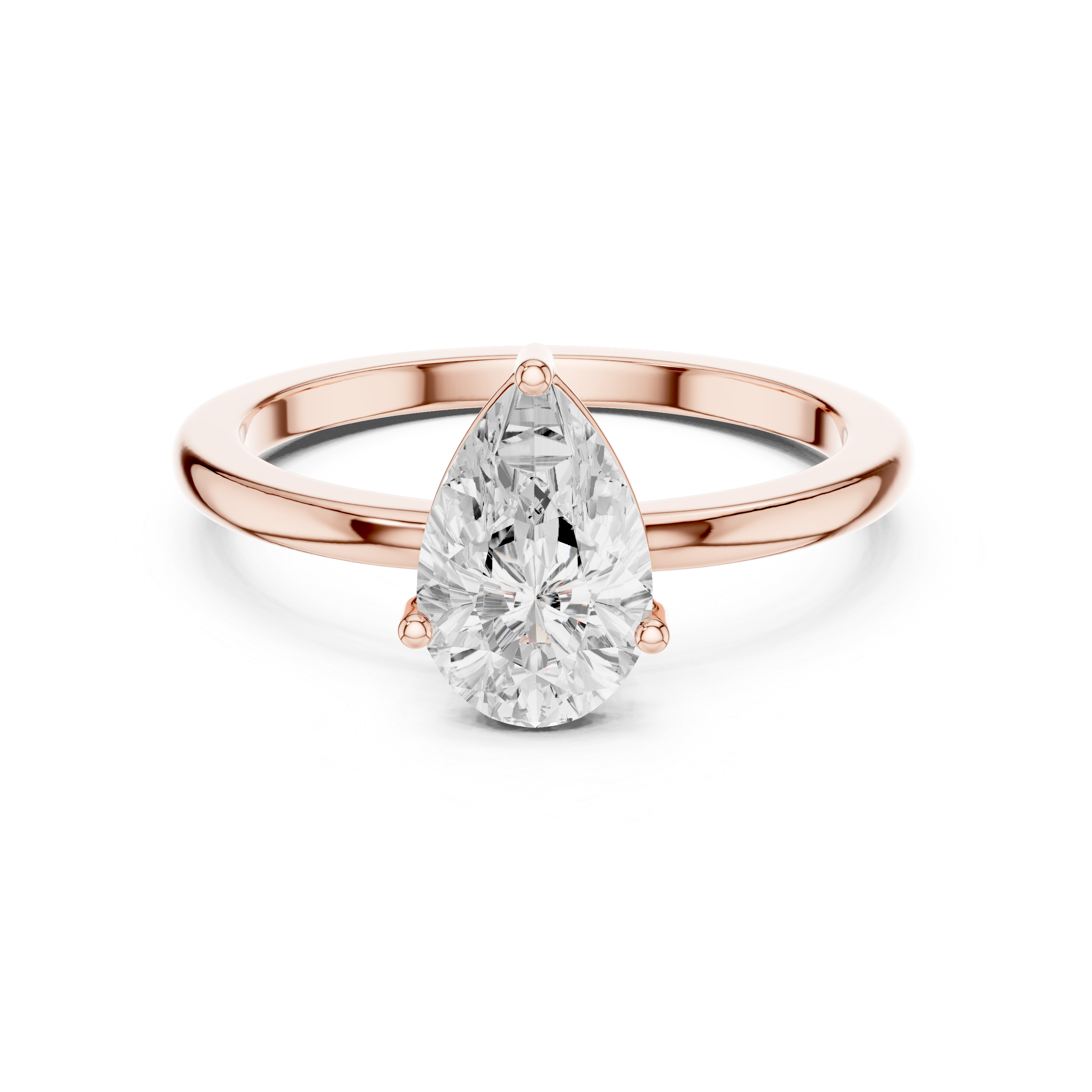 Pear Cut Solitaire Diamond Engagement Ring