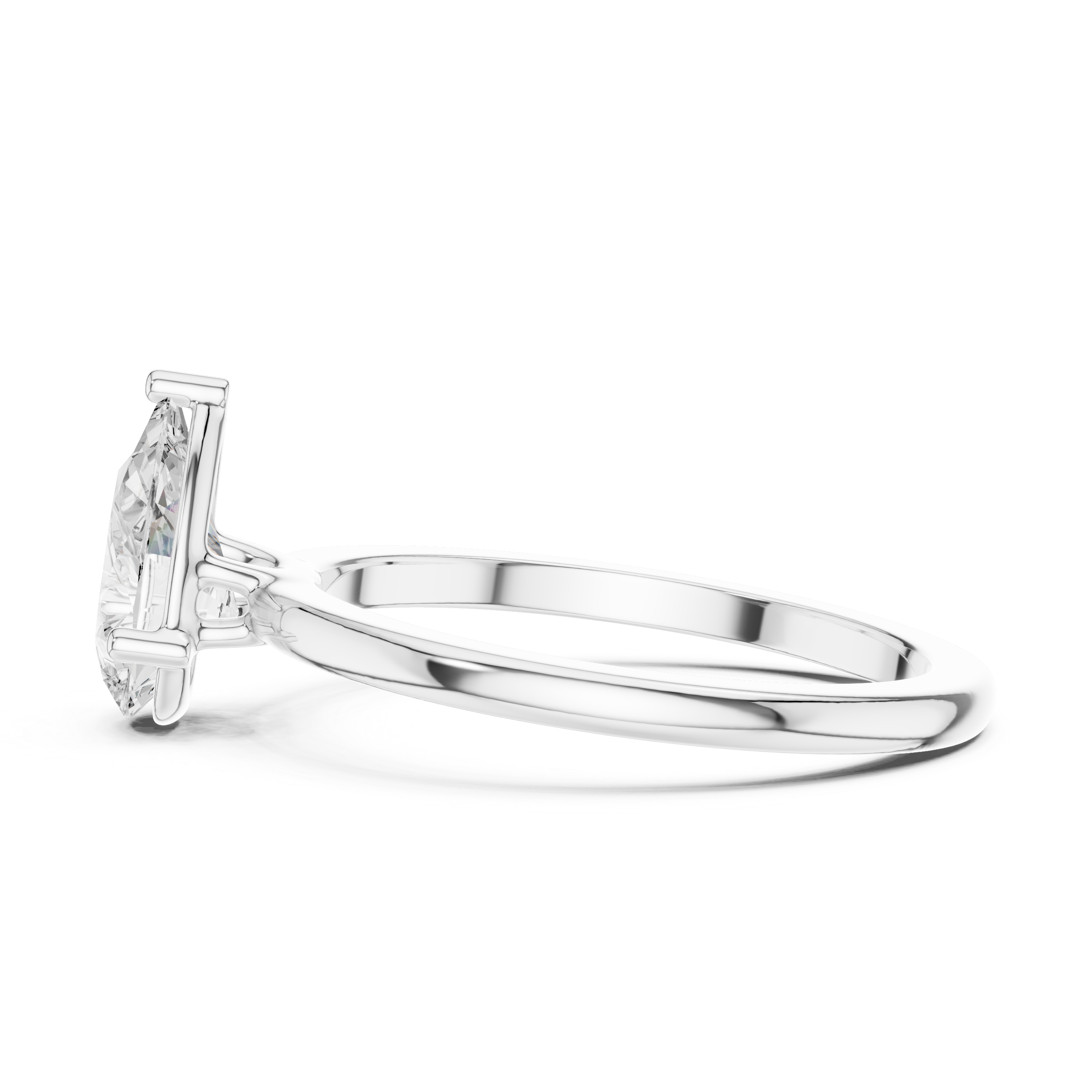 Pear Cut Solitaire Diamond Engagement Ring