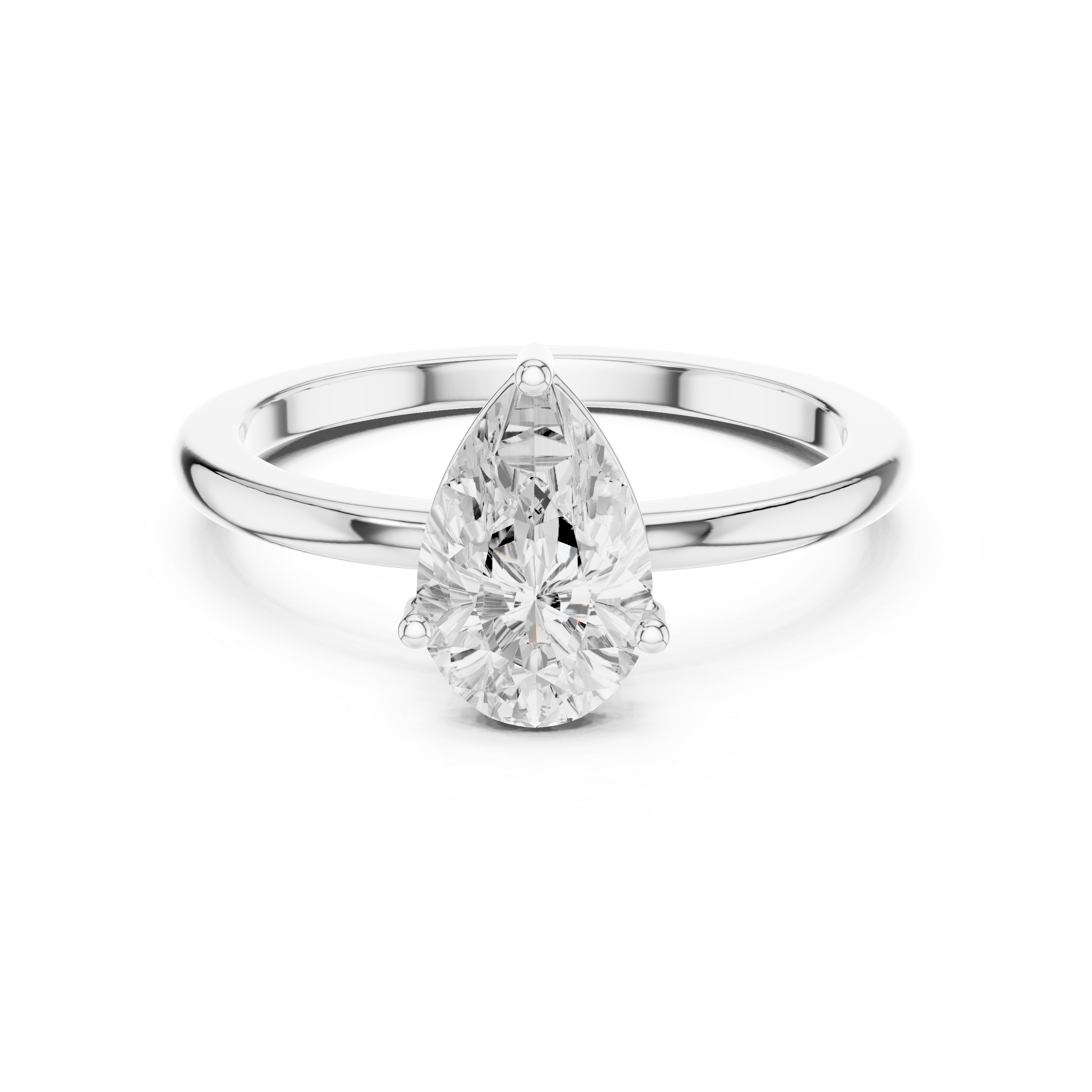 Pear Cut Solitaire Diamond Engagement Ring