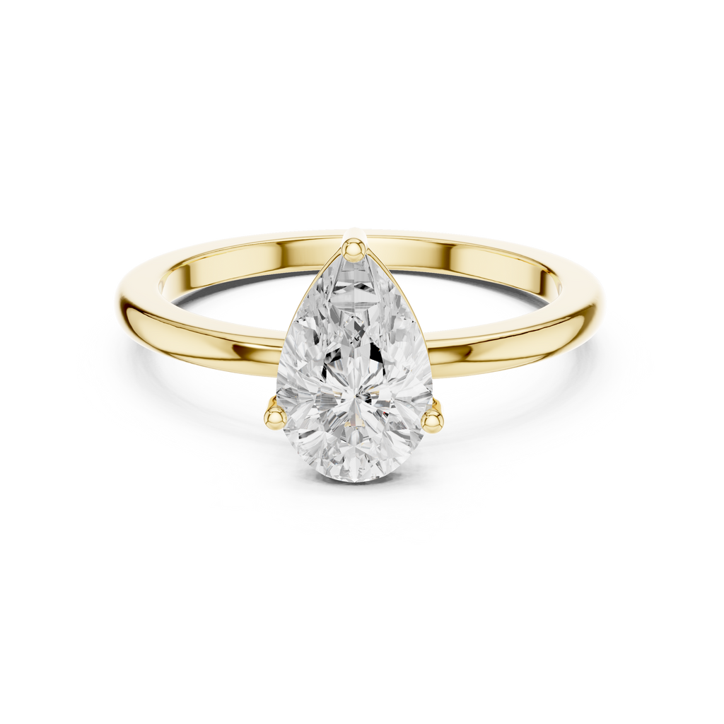Pear Cut Solitaire Diamond Engagement Ring
