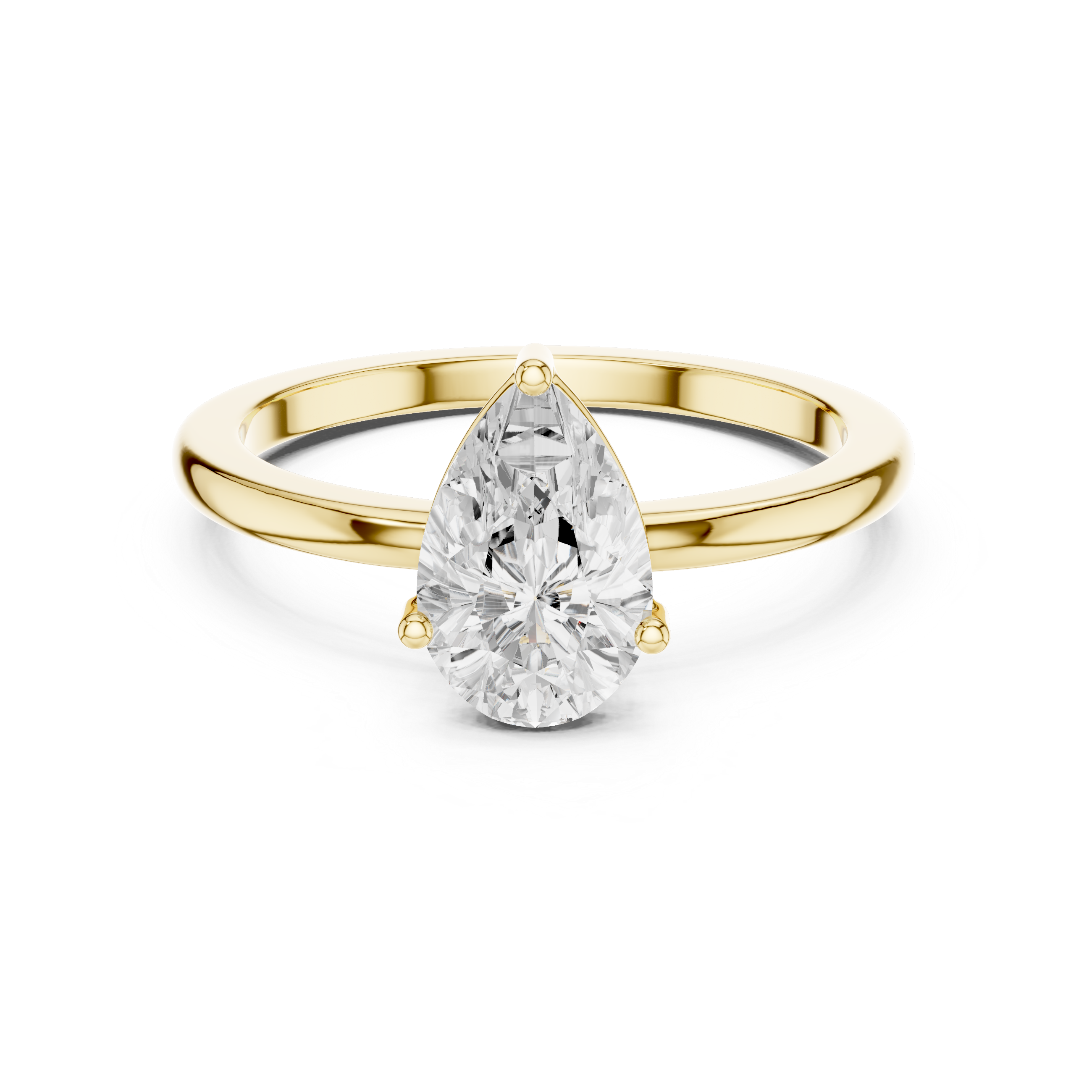 Pear Cut Solitaire Diamond Engagement Ring