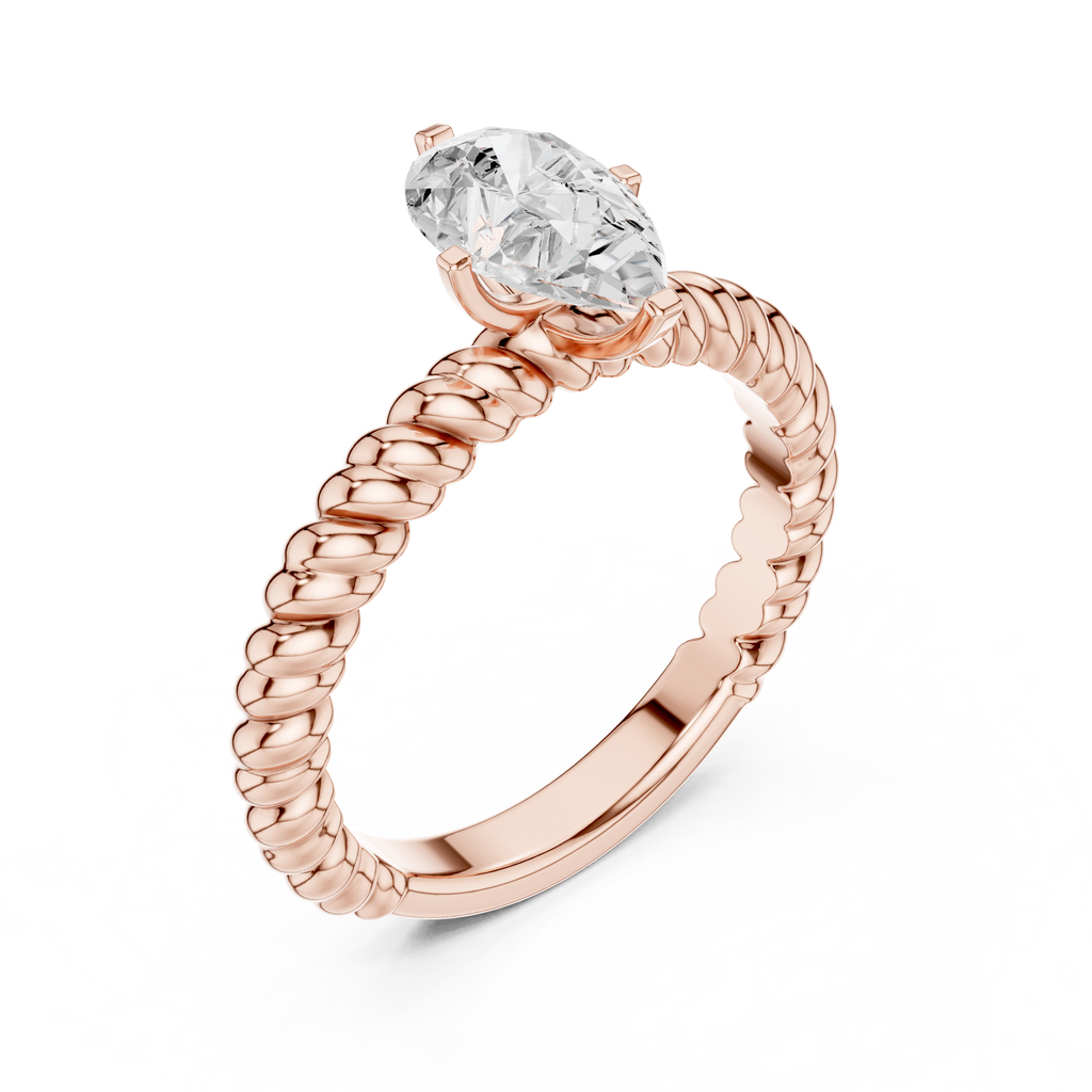Twisted Band Pear Cut Diamond Engagement Ring
