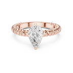 Twisted Band Pear Cut Diamond Engagement Ring