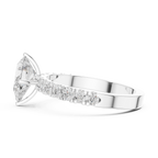 Pear Cut Diamond Solitaire Ring with Pavé Band