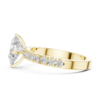Pear Cut Diamond Solitaire Ring with Pavé Band