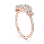 Vintage Pear Cut Diamond Engagement Ring with Side Stones