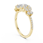 Vintage Pear Cut Diamond Engagement Ring with Side Stones