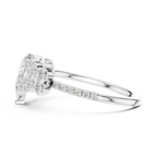 Vintage Pear Cut Diamond Engagement Ring with Side Stones