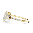 Vintage Pear Cut Diamond Engagement Ring with Side Stones