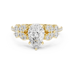 Vintage Pear Cut Diamond Engagement Ring with Side Stones