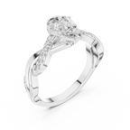 Twisted Pear Cut Diamond Engagement Ring