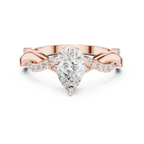 Twisted Pear Cut Diamond Engagement Ring